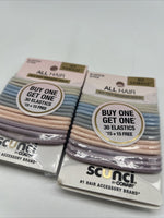 (2) Scunci No Damage Medium Hold Nude Gray Hair Tie Elastics 30ctea COMBINESHIP
