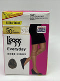 L'eggs Everyday Knee Highs Suntan Reinforced Toe 12 Pair Bonus Pack One Size