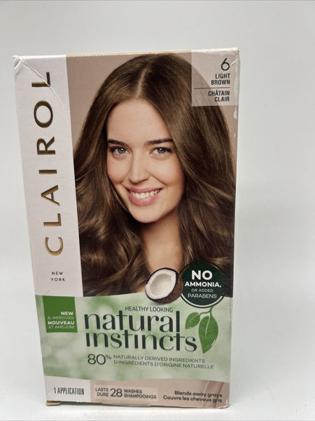 Clairol Natural Instincts 6 Light Brown  Brown Semi-Permanent Hair Dye