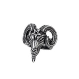 Alchemy Gothic R239 Baphomet Ring Ram Skull Horns Goat