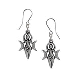 Alchemy Gothic E475 Danu Earrings Dropper Purple Moon Goddess Mother Earth