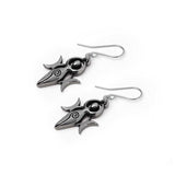 Alchemy Gothic E475 Danu Earrings Dropper Purple Moon Goddess Mother Earth