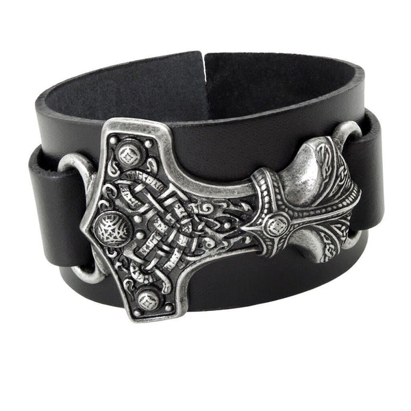 Alchemy A98 Thunderhammer Bracelet Gothic Wrist Black Leather Strap Buckle