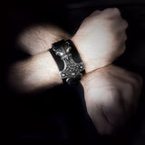 Alchemy A98 Thunderhammer Bracelet Gothic Wrist Black Leather Strap Buckle