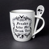 Alchemy Gothic ALMUG19 Freaks Like Me Drink Tea Cup & Spoon Coffee Mug Tea