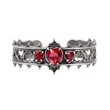 Alchemy Gothic A78 Elizabethan Bracelet Red Crystal Hearts Queen Crown