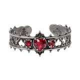 Alchemy Gothic A78 Elizabethan Bracelet Red Crystal Hearts Queen Crown