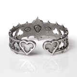 Alchemy Gothic A78 Elizabethan Bracelet Red Crystal Hearts Queen Crown
