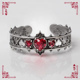 Alchemy Gothic A78 Elizabethan Bracelet Red Crystal Hearts Queen Crown
