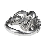 Alchemy Gothic R223 Bacchanal Rose Ring Crystal Black Rose England Love death