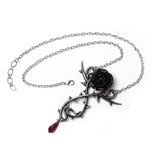 Valentine Day Set Alchemy Gothic P928 Carpathian Rose Necklace & E339 Earrings