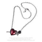 Alchemy P848 Wounded By Love Necklace Gothic Pendant England Red Heart Rose