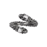 Alchemy Gothic R242 - Battle Ring Wrap style Skull Rope Noose