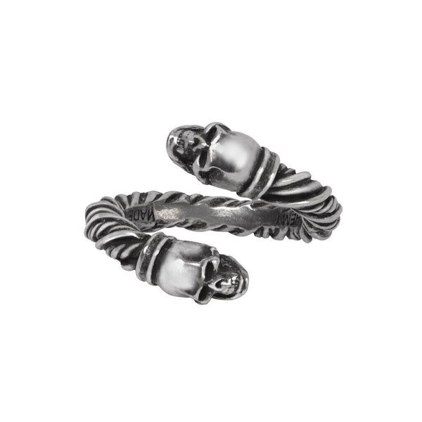 Alchemy Gothic R242 - Battle Ring Wrap style Skull Rope Noose