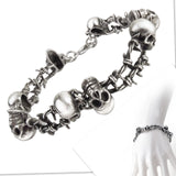 Alchemy Gothic A103 No Man's Land Bracelet Barb Wire Skulls L or S