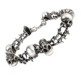 Alchemy Gothic A103 No Man's Land Bracelet Barb Wire Skulls L or S