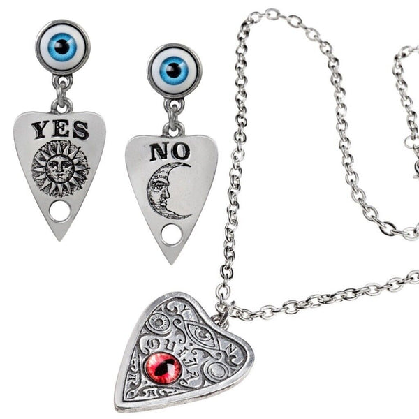 Valentine Day Gift Set Alchemy Gothic P860 Petit Ouija Necklace & E396 Earrings