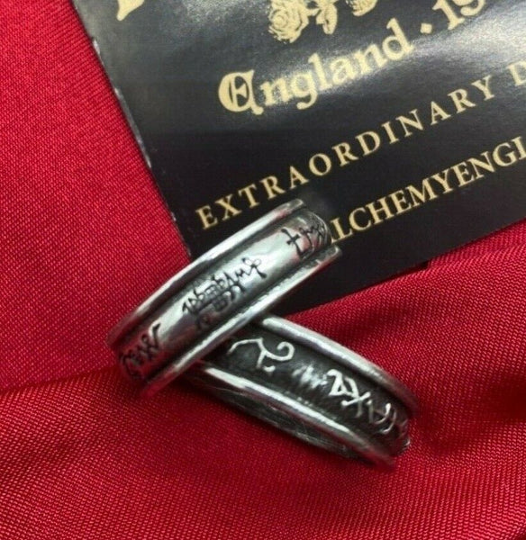 Alchemy Gothic R212 Demon Black & Angel White DOUBLE Ring Set  England IN HAND ❤