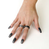 Alchemy Gothic R212 Demon Black & Angel White DOUBLE Ring Set  England IN HAND ❤