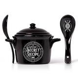 Alchemy Gothic MRB6 Witches Secret Recipe Bowl Lid & Spoon China Oven Microwave