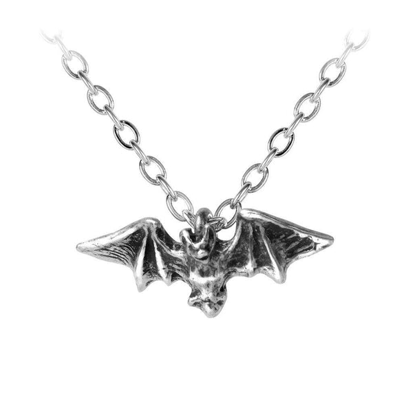 Alchemy Gothic P598  Kiss of the Night Pendant Necklace Flying Bat Wing