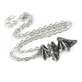 Alchemy Gothic P598  Kiss of the Night Pendant Necklace Flying Bat Wing