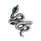 Alchemy Gothic R228 Psalm 68 Ring Green Crystal Serpent England Snake