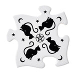 Alchemy Gothic CJ3 Black Cats Ceramic Coaster Set Moon Stars Feline Decor