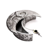 Alchemy Gothic V104S Skull Moon Box Silver Crescent Pill Jewelry Trinket