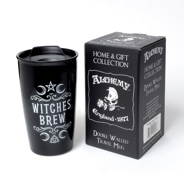 Alchemy Gothic MRDWM1 Crescent Witches Brew Double Walled Mug Black Coffee Tea
