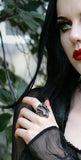 Alchemy Gothic R216 Stealth Ring England Bat Wing Goth 🦇