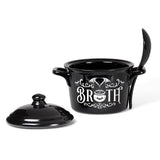 Alchemy Gothic China MRB2 Bat Broth Bowl & Spoon Set Oven Microwave Heart Wings