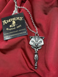 Alchemy England P889 Sacred Cat Vanitas Pendant Necklace Gothic Mirror IN HAND