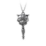 Valentine Day Set Alchemy Gothic P889 Sacred Cat Vanitas Necklace & E406 Earring