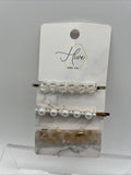 Hive and Co. Hair Clip and Bobby Pin Set Embellished Pearl Bead 3 ct COMBINESHIP