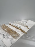 Hive and Co. Hair Clip and Bobby Pin Set Embellished Pearl Bead 3 ct COMBINESHIP