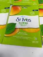 (6) St. Ives revitalizing Sheet Mask Apricot Face Hydrate Fresh Glow Single Use