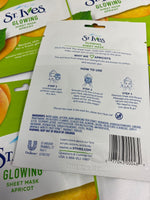 (6) St. Ives revitalizing Sheet Mask Apricot Face Hydrate Fresh Glow Single Use