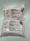 (2) Garnier SkinActive Micellar Makeup Removing Towelettes. 25 Counts Each