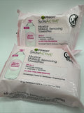 (2) Garnier SkinActive Micellar Makeup Removing Towelettes. 25 Counts Each