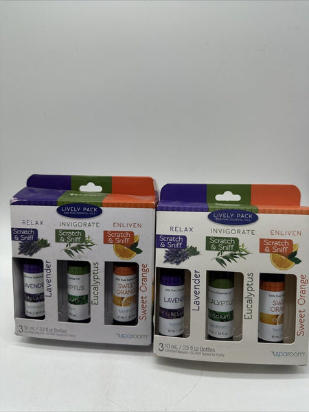 (2) Lively 100% Pure Essential Oil Relax  Enegry Lavender Eucalyptus Orange3pk