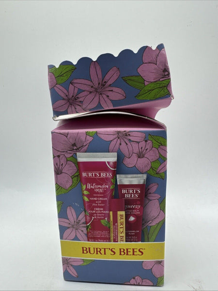 Burt's Bees Watermelon & Mint Gift Box Hand Creme Tinted Balm Lip Balm