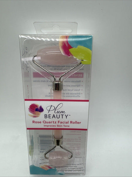 Plum Beauty Rose Quartz Dual-Sided Facial Roller Reduce Wrinkle Puffiness Eye