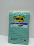 Post-it Super Sticky Notes Sticking Power 4 in x 6" 135 ct Pink Green Blue Lines