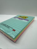 Post-it Super Sticky Notes Sticking Power 4 in x 6" 135 ct Pink Green Blue Lines