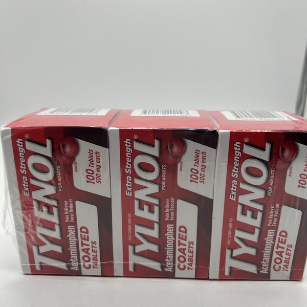 (3) Tylenol Extra Strength Coated Tablets For Adults, 1003/25+