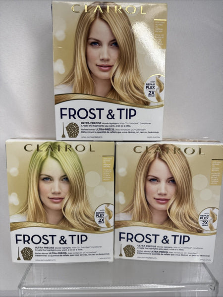(3) Clairol Nice 'n Easy Frost & Tip Highlights Light Blonde Medium Brown