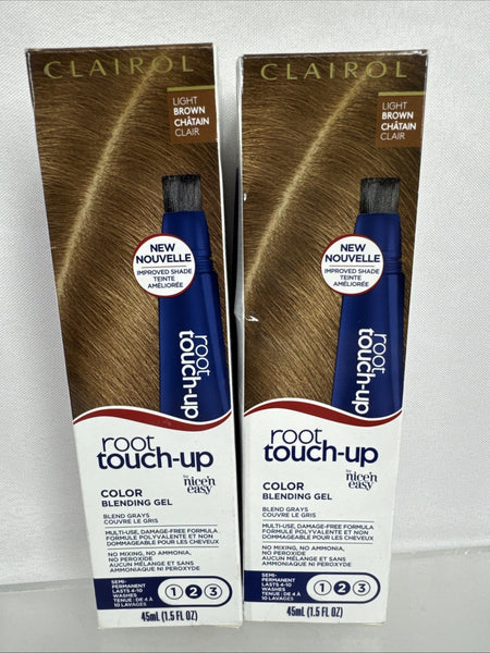 (2) Clairol LIGHT BROWN Root Touch Up Hair Color Blending Gel Semi-permanent