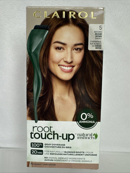 Clairol 5 Medium Brown  Natural Instincts Root Touch Up Permanent COMBINESHIP