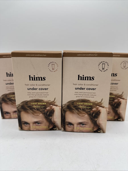 (4) HIMS Light Brown Under Cover  Men Hair Color &Conditioner SemiPermanent 5min